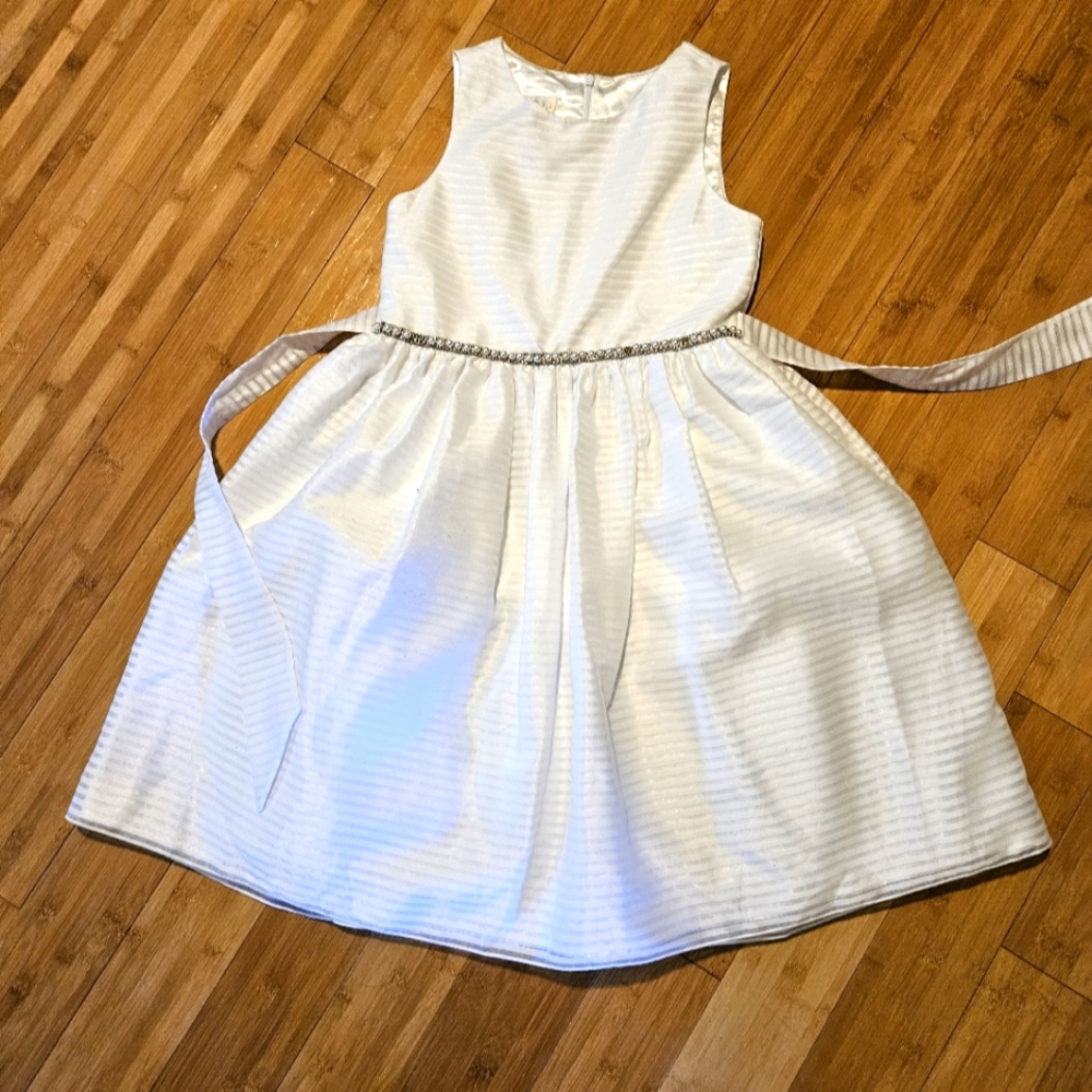 White dress beaded belt line